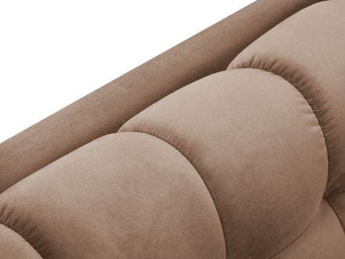 Cosmopolitan Design Panoramische bank Bali 7-zits, flueel, beige - 185x383x75cm