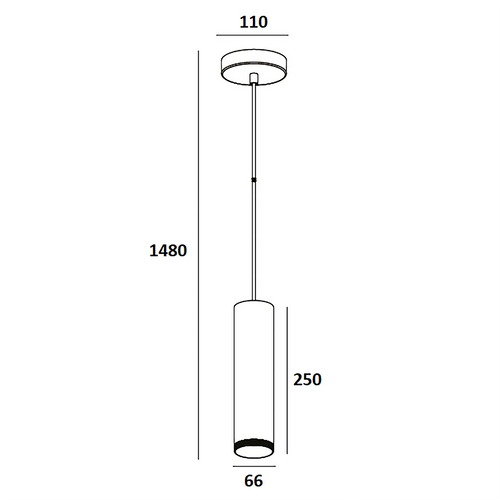 Artdelight hanglamp Milano - 1 lichts - 6.6  x 150   cm - champagne