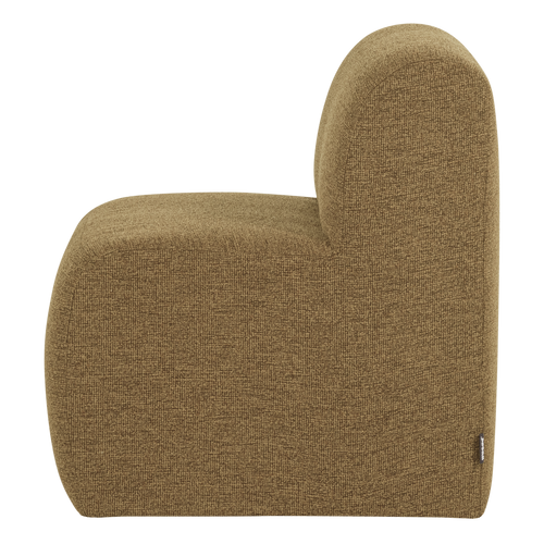 WOOOD eetbank 84 cm rugleuning Mojo Base - Bouclé - Geel/Bruin - 83x84x76