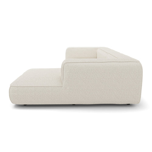 Premium Interiors - Rechthoekige hoekbank SOFIA - bouclette crème 255cm
