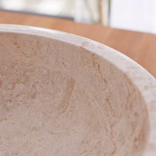 Tikamoon Marmeren waskom in cream ∅ 45 cm - Beige