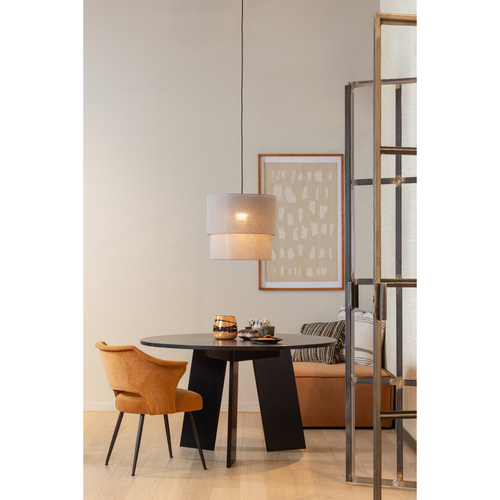 WOOOD eettafel Rhonda  - Eiken - Blacknight - Ø129 cm - vtwonen shop