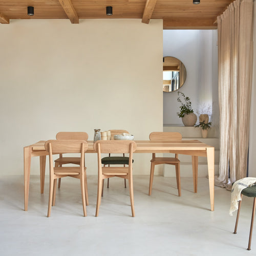 Tikamoon Tafel van massief Frans olijfessenhout voor 6/8 personen - Naturel