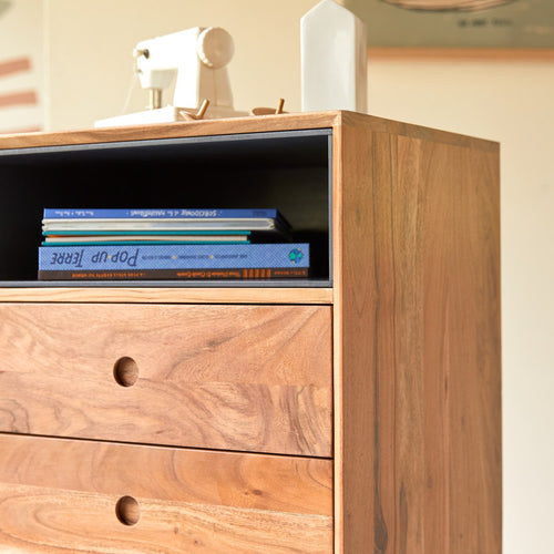 Tikamoon Kindercommode van acaciahout - Naturel