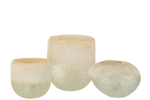 J-Line windlicht - glas - beige - large