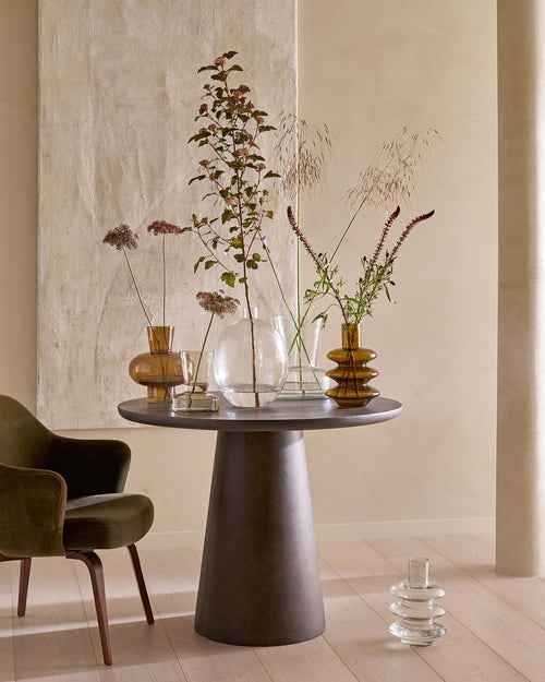 vtwonen Bloemenvaas - Cilinder Vorm - Transparant - Modern - Glas - vtwonen shop