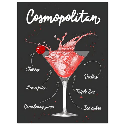 Artfulprints  Cosmopolitan cocktail I – Illustratie   poster 30x40 cm - vtwonen shop