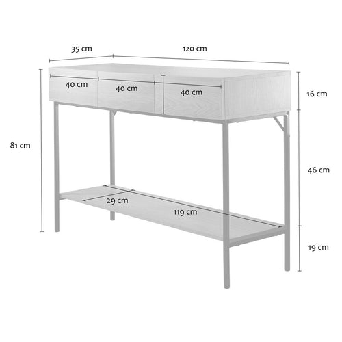 Calicosy - TESSA Console - Licht hout - 120x35x80,5 cm
