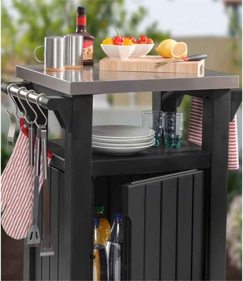 Keter Unity Classic BBQ tafel - 76,4x52x90cm - 93L - Grafiet - vtwonen shop