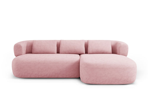 Micadoni rechter hoekbank Jenny 5-zits, chenille roze - 145x225x73cm