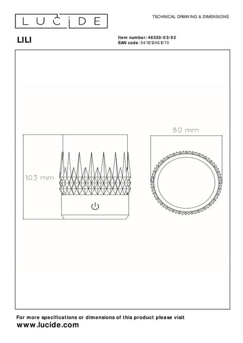 Lucide tafellamp LILY - Geïntegreerde LED - Mat Goud / Messing
