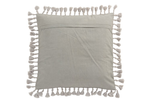 J-Line kussen Marokkaanse Randen - velvet - grijs - vtwonen shop