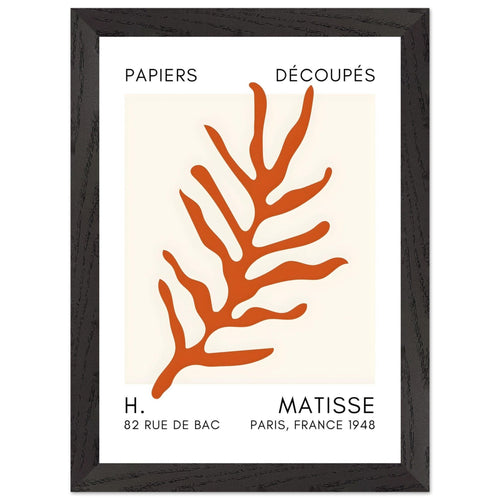 Artfulprints Poster met Lijst Matisse – Ocean flora orange   - A4 21x29.7 cm - Oranje