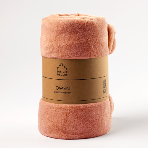 Dutch Decor - VOORDEELSET - 3-delig - Fluffy & Owen - 2 sierkussens 45x45 cm - 1 plaid 130x160 cm - roze - vtwonen shop