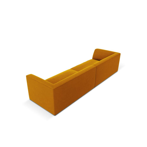 Cosmopolitan Design - Bank Siena 4-zits, flueel geel - 93x302x69cm