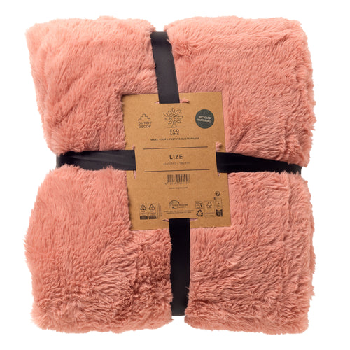 LIZE - plaid 140x180 cm - 100% gerecycled polyester - Rose Tan - roze