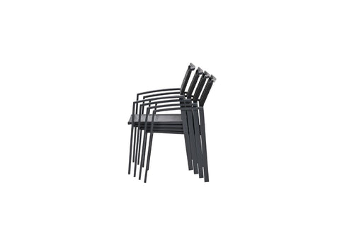 Cosmo dining fauteuil - rope donkergrijs - gevuld textileen