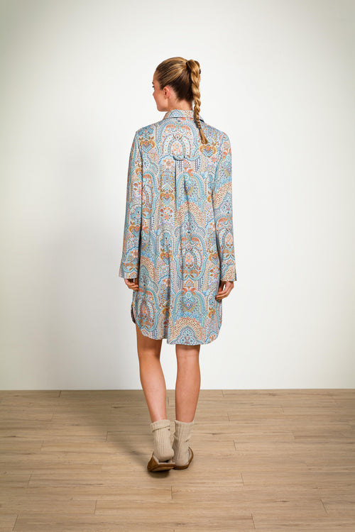 Pip Studio - Daaltje Nachthemd Lange Mouw Dames - Jabali - Blauw - XL