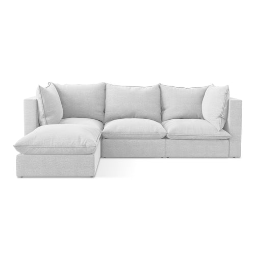 LaMiaSofa hoekbank links Ravenna - bouclé - zilver - 255x165x77