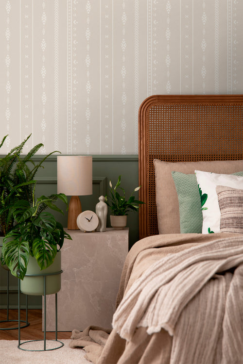 Sanders & Sanders behang etnisch motief beige en wit - 53 cm x 10 m - 640523