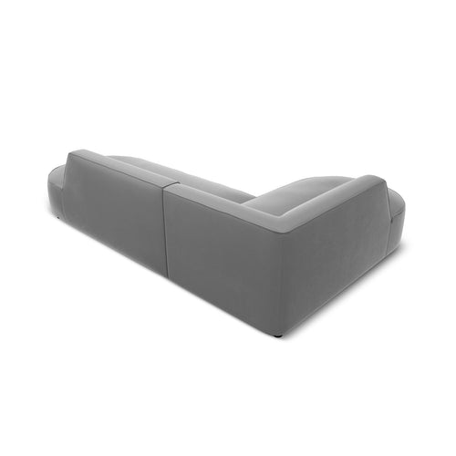 Cosmopolitan Design - Modulaire hoekbank links Siena 4-zits, flueel grijs - 180x273x69cm
