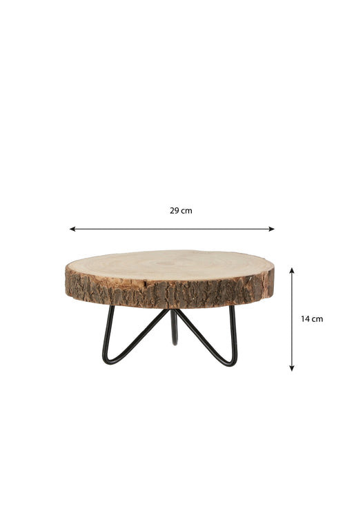 Mica Decorations Pia Boomstam Bijzettafel - H14 x Ø29 cm - Lichtbruin