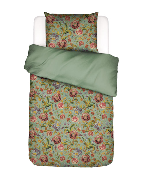 Essenza Rosanella dekbedovertrek - Eenpersoons – 140x200/220 cm - Basil green