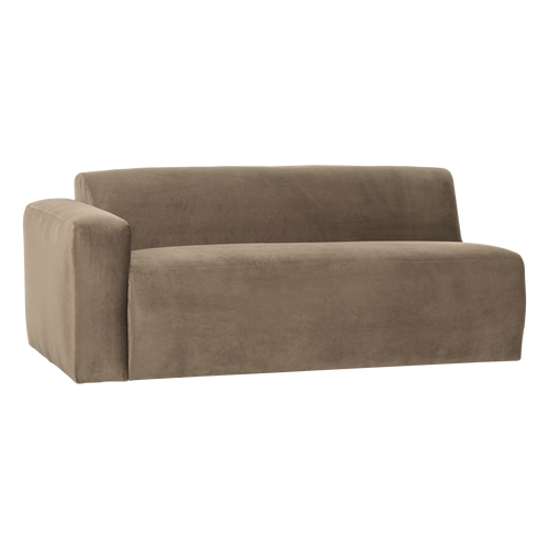 WOOOD 2-zits bank arm links Mojo Base - Velvet - Khaki - 74x185x97