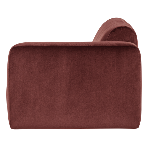 WOOOD 1,5-zits bank arm rechts Mojo Base - Velvet - Kast.bruin - 74x145x97