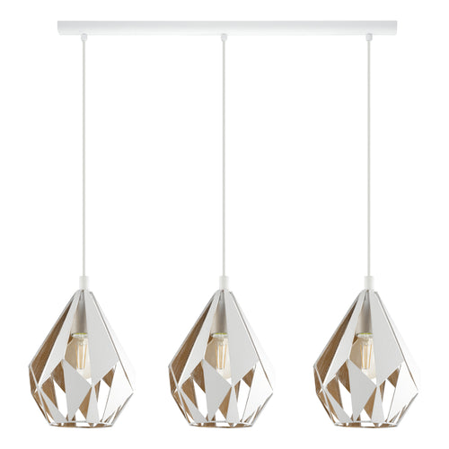 EGLO hanglamp Carlton 1 - 3 lichts - e27 - wit - goud - vtwonen shop