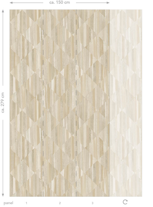 Origin Wallcoverings fotobehang 3D-houtmotief zand beige - 150 x 279 cm - 357295 - vtwonen shop