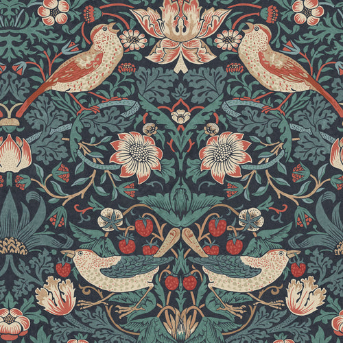 William Morris at Home vliesbehang Strawberry Thief Deep Blue - vtwonen shop