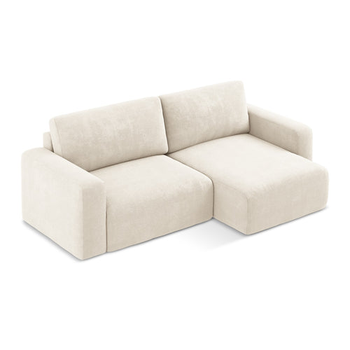 LaMiaSofa hoekbank rechts Ostia - chenille stof - lichtbeige - 244x149x79