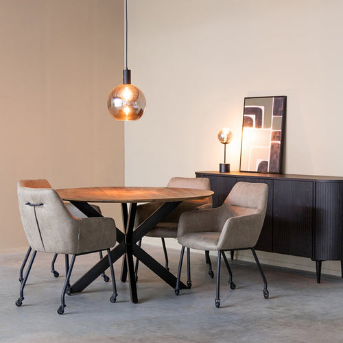 LABEL51 Eettafel Otis - Donkerbruin Mangohout - 130x130x76cm