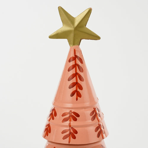 Mica Decorations Decoratie kerstboom roze - h40xd13cm
