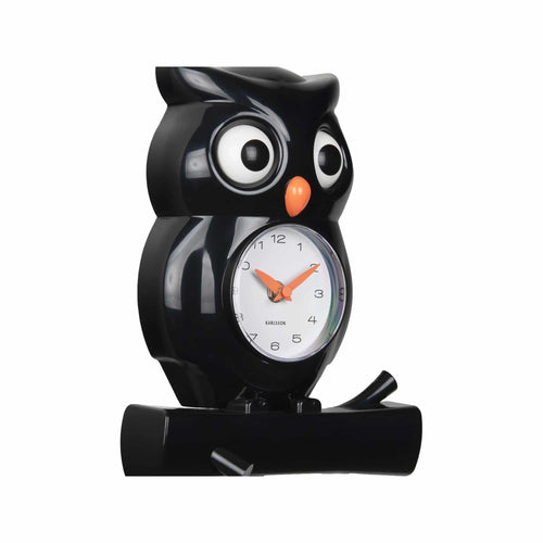 Karlsson wandklok Owl Pendulum - zwart - 20x8.5x37.5cm - vtwonen shop