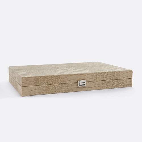Premium Interiors - Backgammon - Groot BACKGAMMON - leer zandbeige 46cm