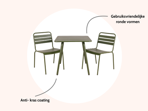MaximaVida metalen tuinset Max olijfgroen 80 cm