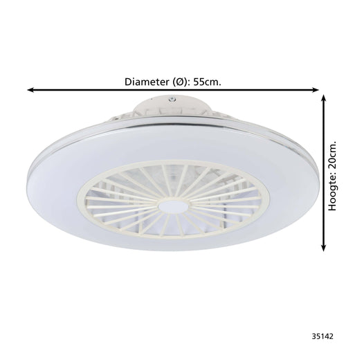 EGLO plafondlamp met ventilator Lovisca - ac led-cct - wit - vtwonen shop