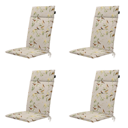 Madison tuintstoelkussen hoge rug Aria - beige - 120x50x4cm - set van 4