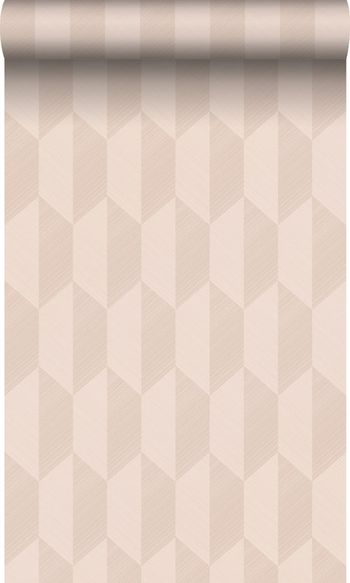 Origin Wallcoverings eco-texture vliesbehang 3D-motief zacht roze - 50 x 900 cm - 348031 - vtwonen shop