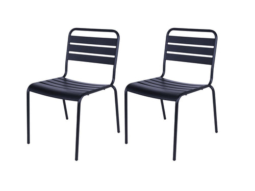 MaximaVida metalen tuinset Max zwart 150 cm – 1 tafel met 2 stoelen en 1 bank - vtwonen shop