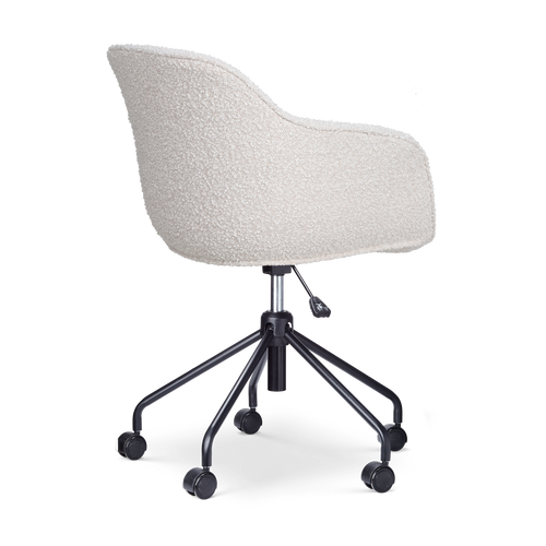 Nolon Nout-Mare Bureaustoel Bouclé Beige - Armleuning - Zwart