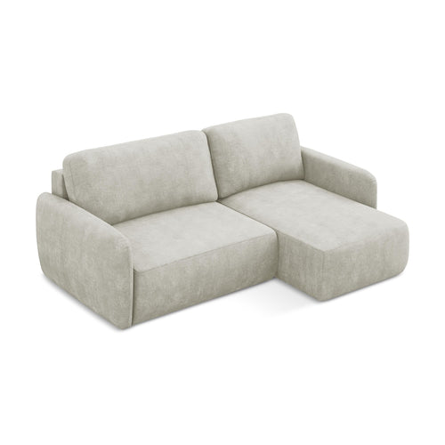 LaMiaSofa hoekbank rechts Corle - chenille stof - parel - 207x148x86