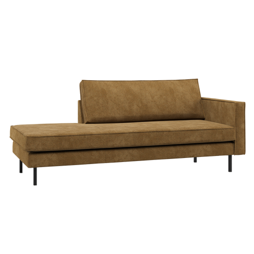 WOOOD daybed rechts Rodeo - Ribstof - Honinggeel - 85x203x86