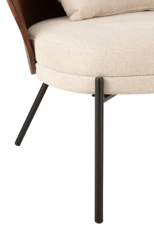J-Line loungestoel - multiplex/metaal - bruin/beige