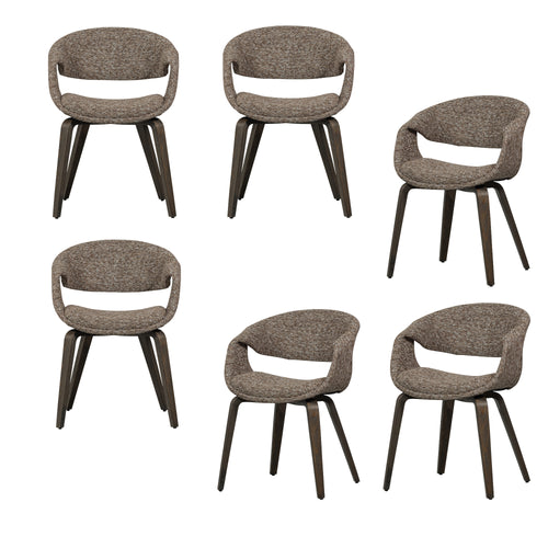 WOOOD eetkamerstoelen Yossi Houten Bruine Poot - Bruin - Set van 6 - vtwonen shop