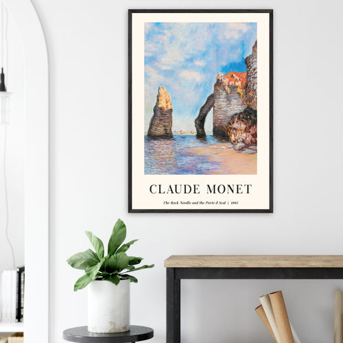 Artfulprints Poster Claude Monet - The rock needle and the porte d'aval   - 30x40 cm - Lichtblauw