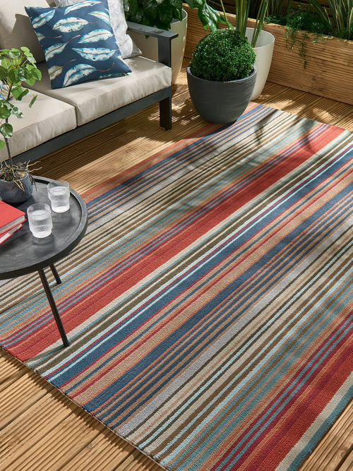 Vloerkleed Harlequin Spectro Stripes-Teal/Sedonia/Rust Outdoor 200x280 cm - vtwonen shop