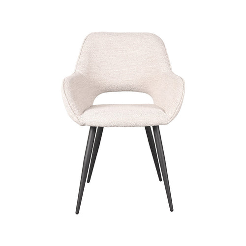 LABEL51 Eetkamerstoel Fer - Naturel Bouclé - Zithoogte 48cm